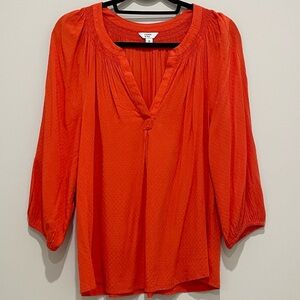 Crown & Ivy orange peasant blouse M